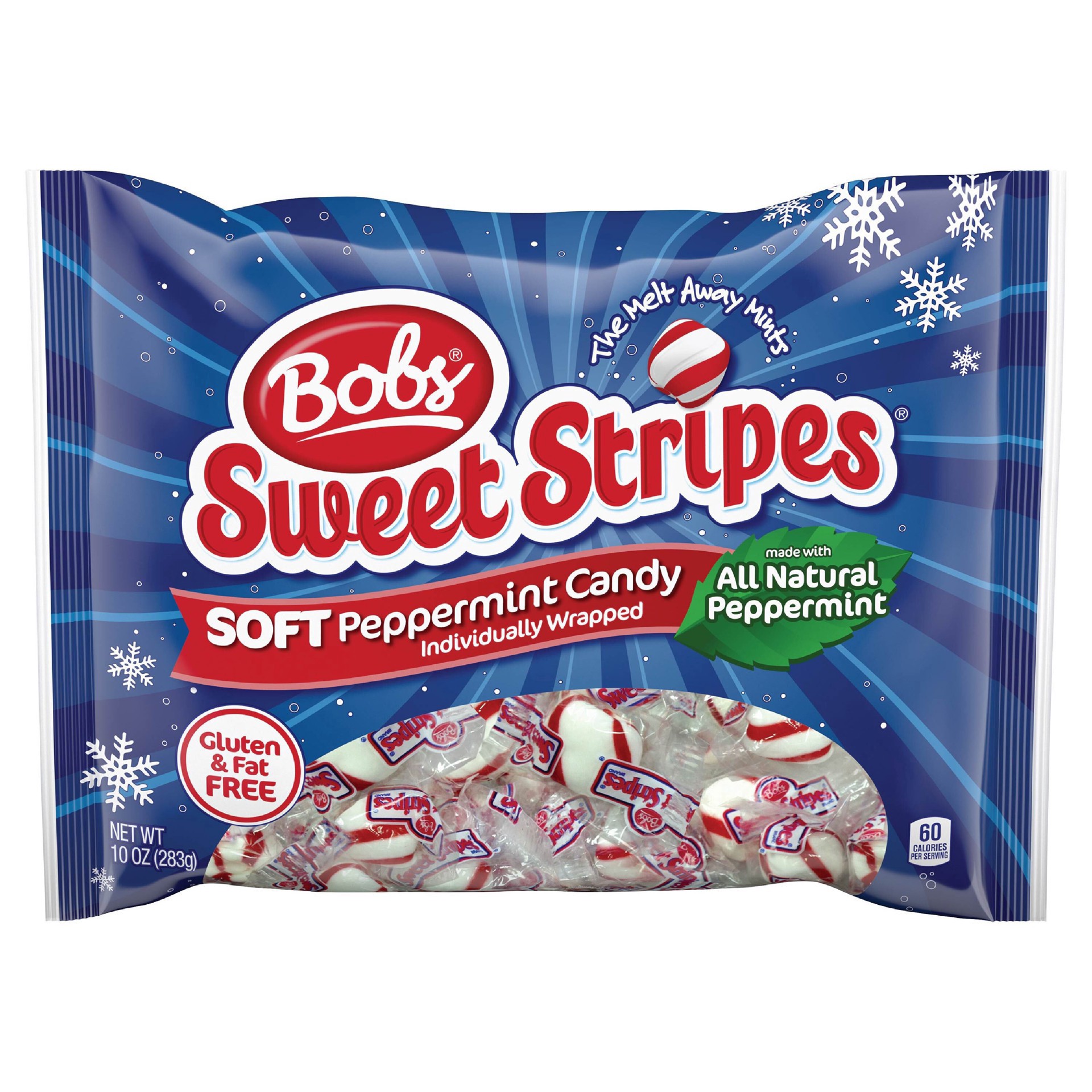 slide 1 of 1, Bobs Sweet Stripes Christmas Peppermint Puffs, 10 oz