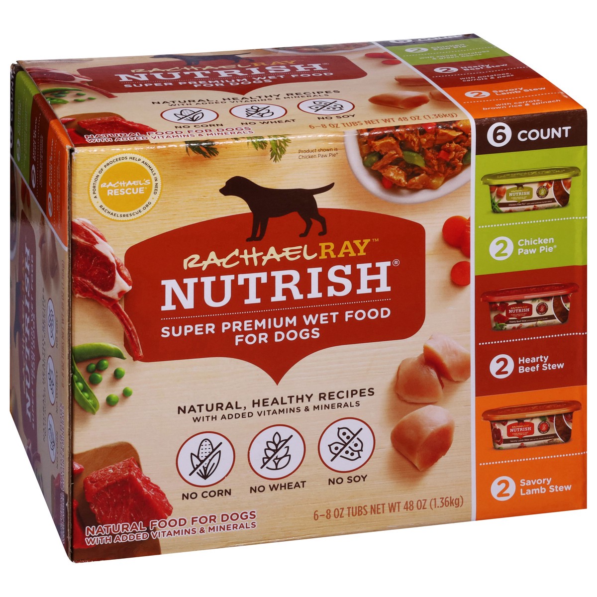 slide 4 of 9, Rachael Ray Nutrish Natural Premium Wet Dog Food, Savory Favorites Variety Pack, 8 oz. Tub (Pack of 6), 8 oz