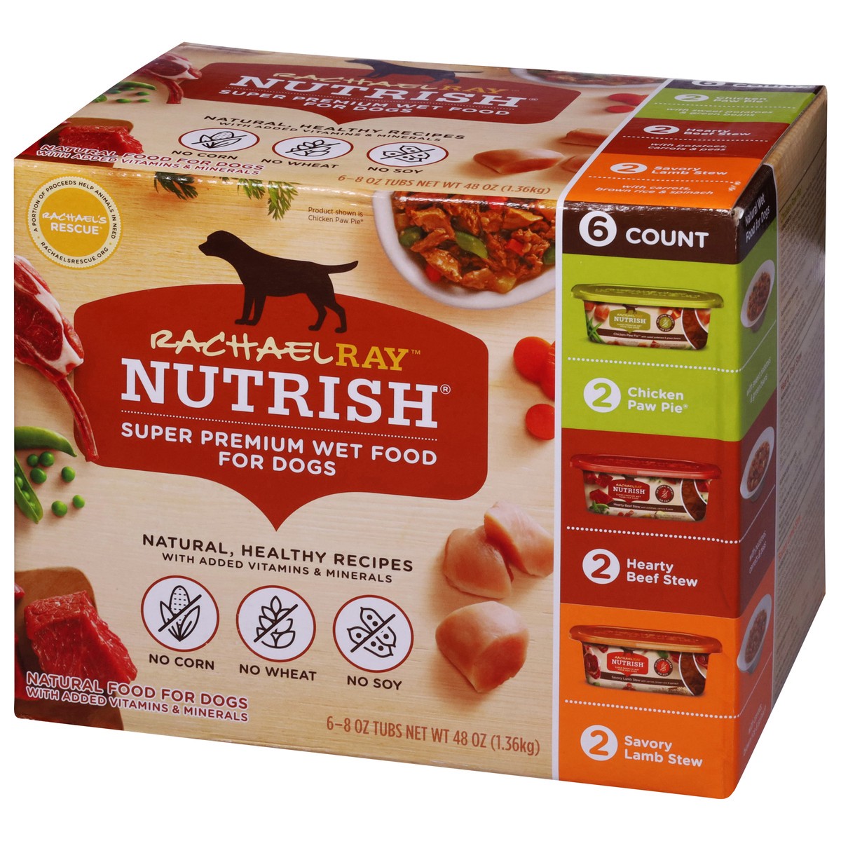 slide 2 of 9, Rachael Ray Nutrish Natural Premium Wet Dog Food, Savory Favorites Variety Pack, 8 oz. Tub (Pack of 6), 8 oz
