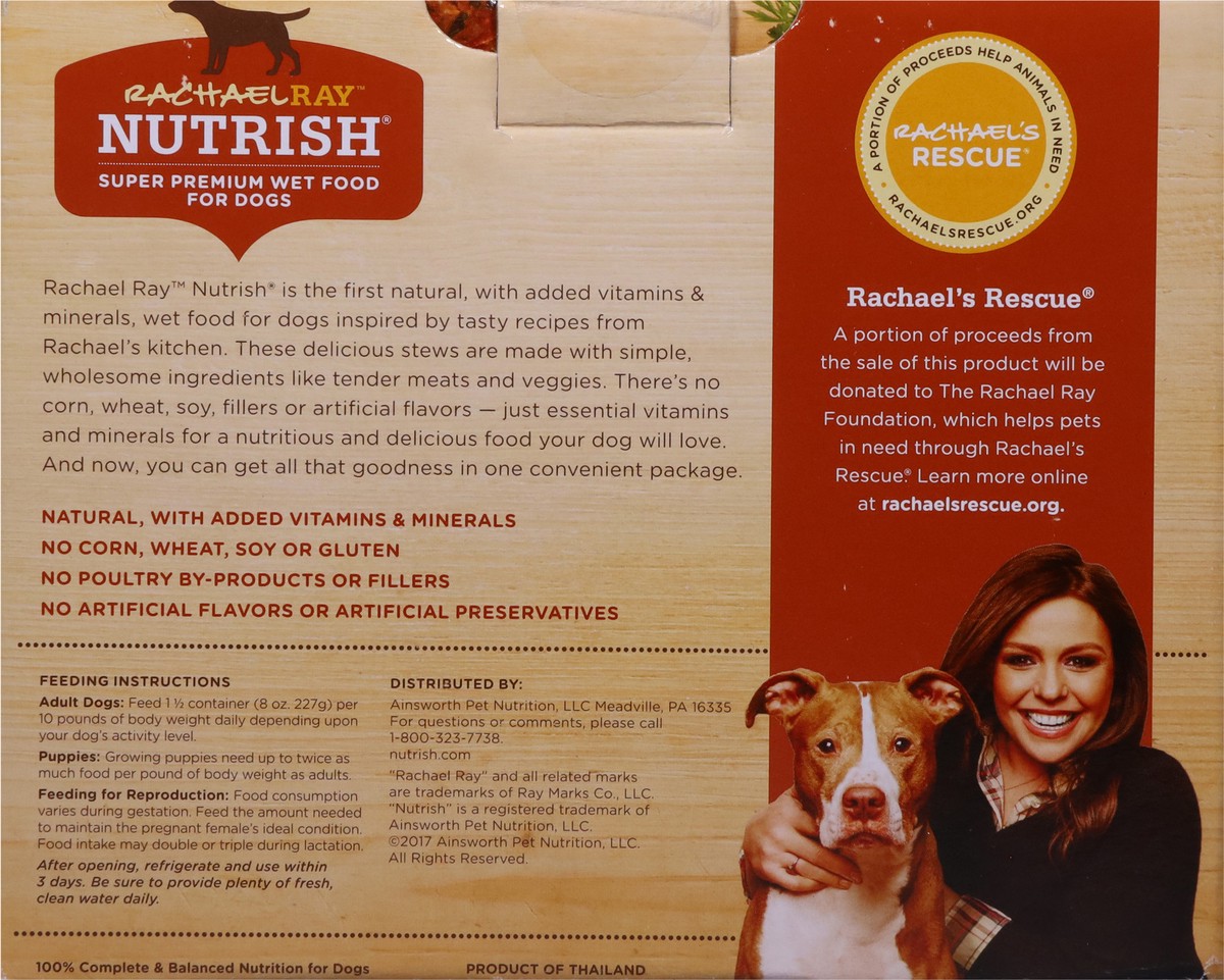 slide 6 of 9, Rachael Ray Nutrish Super Premium Wet Chicken Paw Pie/Hearty Beef Stew/Savory Lamb Stew Food For Dogs 6 - 8 oz Tubs, 8 oz