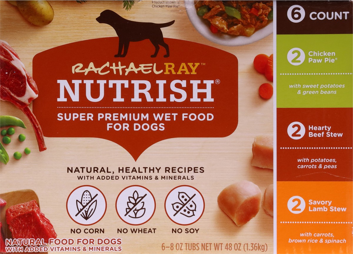 slide 3 of 9, Rachael Ray Nutrish Natural Premium Wet Dog Food, Savory Favorites Variety Pack, 8 oz. Tub (Pack of 6), 8 oz