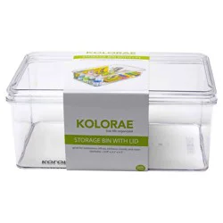 Kolorae Storage Bin with Lid, 10.75" x 4.5" x 6.5"