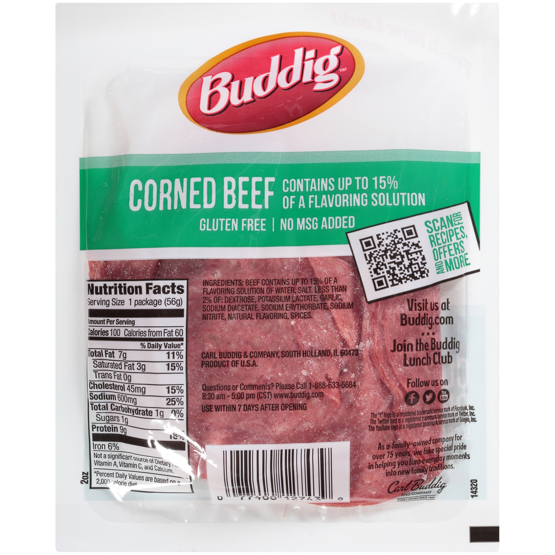 slide 4 of 6, Buddig Original Corned Beef, 2 oz