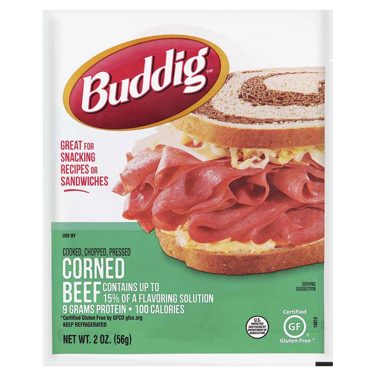 slide 1 of 6, Buddig Original Corned Beef, 2 oz