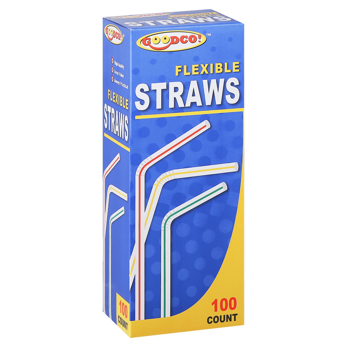 slide 12 of 12, GoodCo Flexible Straws 100 ea, 100 ct