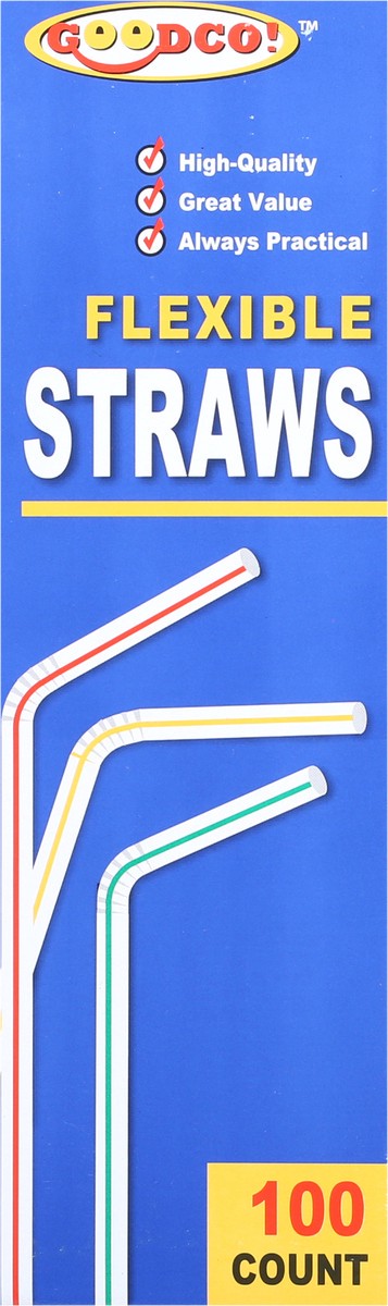 slide 11 of 12, GoodCo Flexible Straws 100 ea, 100 ct