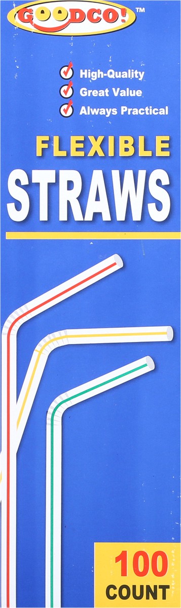 slide 9 of 12, GoodCo Flexible Straws 100 ea, 100 ct