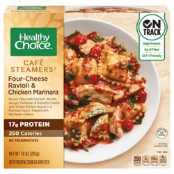 Healthy Choice Café Steamers Four-Cheese Ravioli & Chicken Marinara Frozen Meal, 10 oz. Bowl