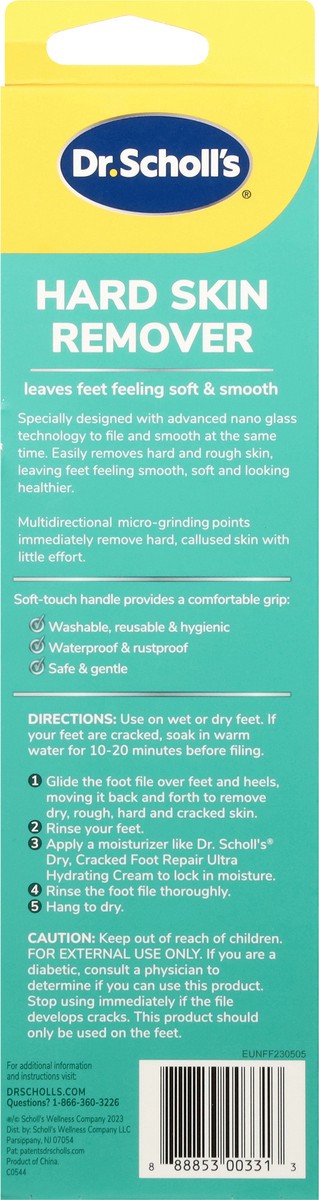 slide 11 of 11, Dr. Scholl's Hard Skin Remover Nano Glass Foot File, 1 ct
