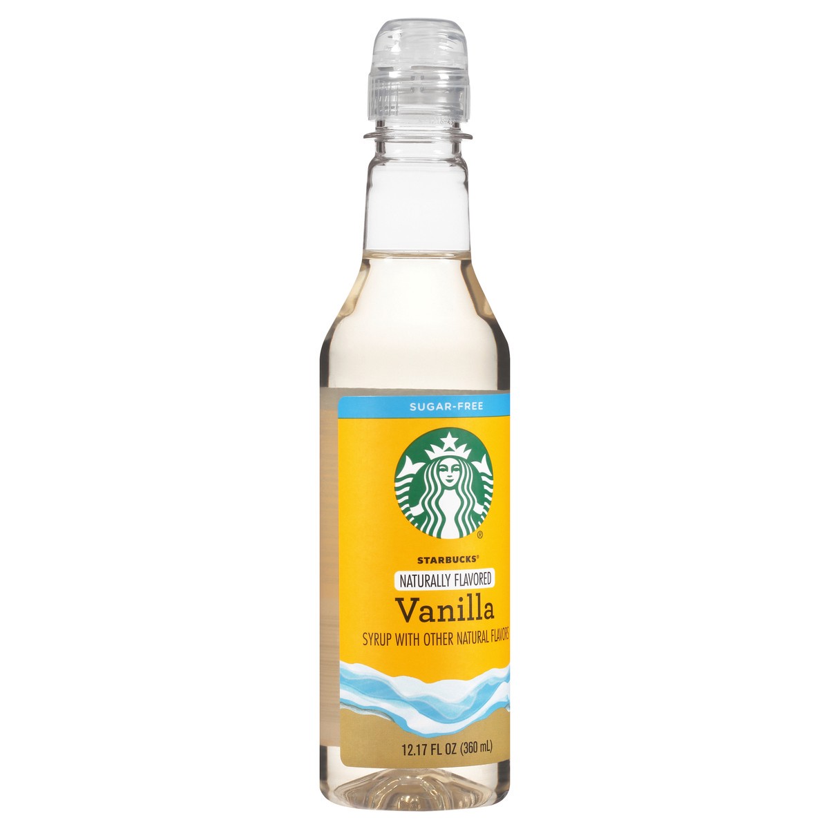 slide 2 of 9, Starbucks Naturally Flavored Sugar-Free Vanilla Coffee Syrup, 1 bottle of 12.7 fl. oz. (360 mL), 12.17 oz