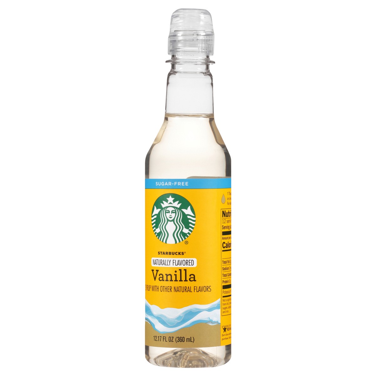 slide 3 of 9, Starbucks Naturally Flavored Sugar-Free Vanilla Coffee Syrup, 1 bottle of 12.7 fl. oz. (360 mL), 12.17 oz