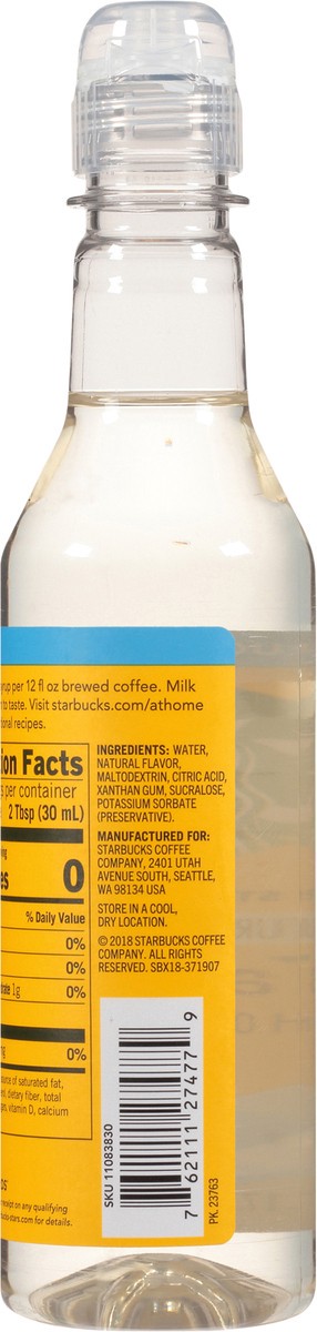 slide 5 of 9, Starbucks Naturally Flavored Sugar-Free Vanilla Coffee Syrup, 1 bottle of 12.7 fl. oz. (360 mL), 12.17 oz