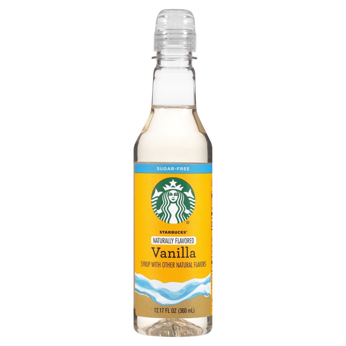 slide 1 of 9, Starbucks Naturally Flavored Sugar-Free Vanilla Coffee Syrup, 1 bottle of 12.7 fl. oz. (360 mL), 12.17 oz