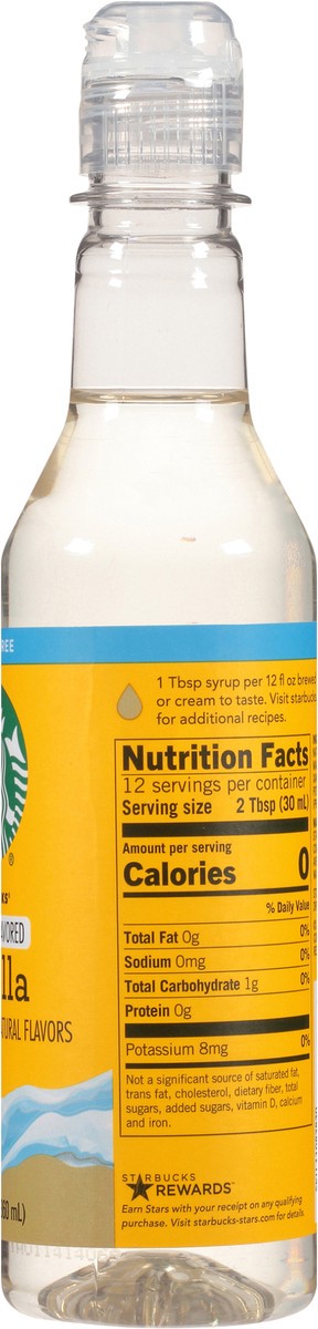 slide 8 of 9, Starbucks Naturally Flavored Sugar-Free Vanilla Coffee Syrup, 1 bottle of 12.7 fl. oz. (360 mL), 12.17 oz