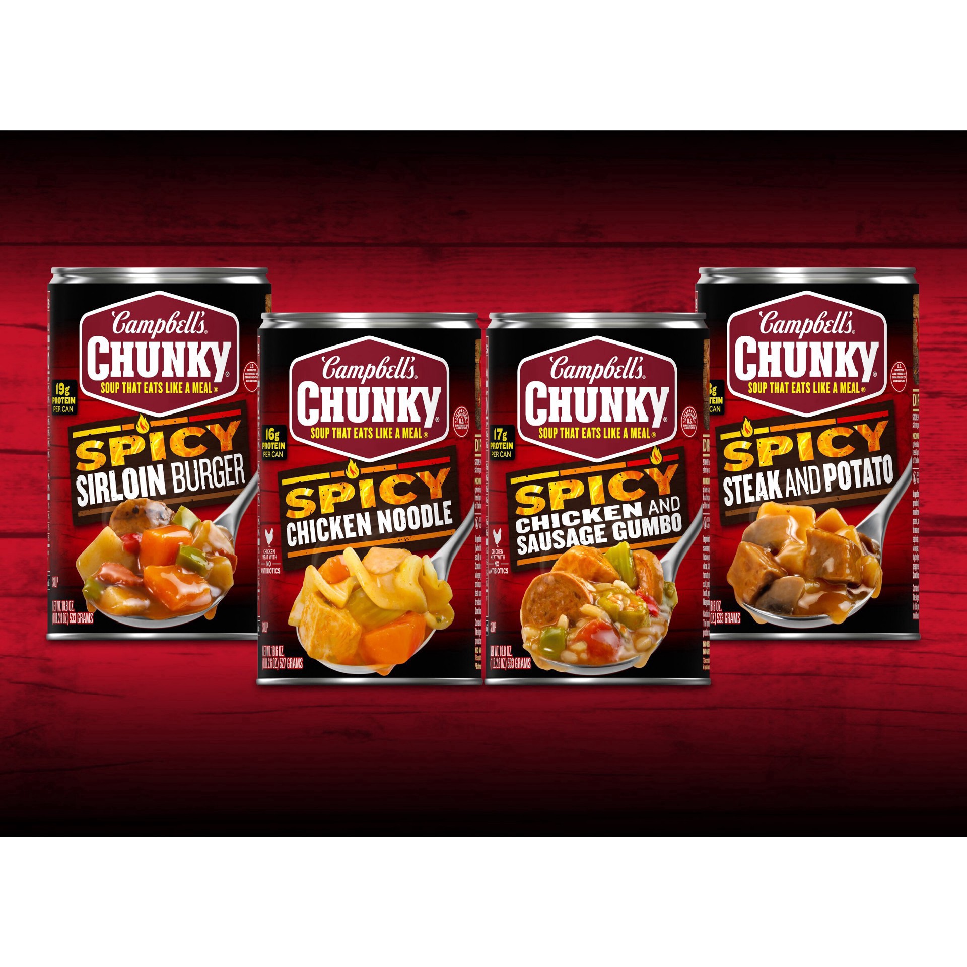 slide 7 of 17, Campbell's Campbell''s Chunky Soup, Spicy Sirloin Burger Soup, 18.8 oz Can, 18.8 oz