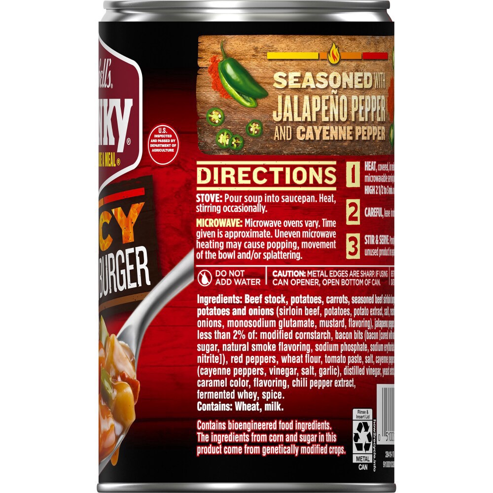 slide 13 of 17, Campbell's Campbell''s Chunky Soup, Spicy Sirloin Burger Soup, 18.8 oz Can, 18.8 oz