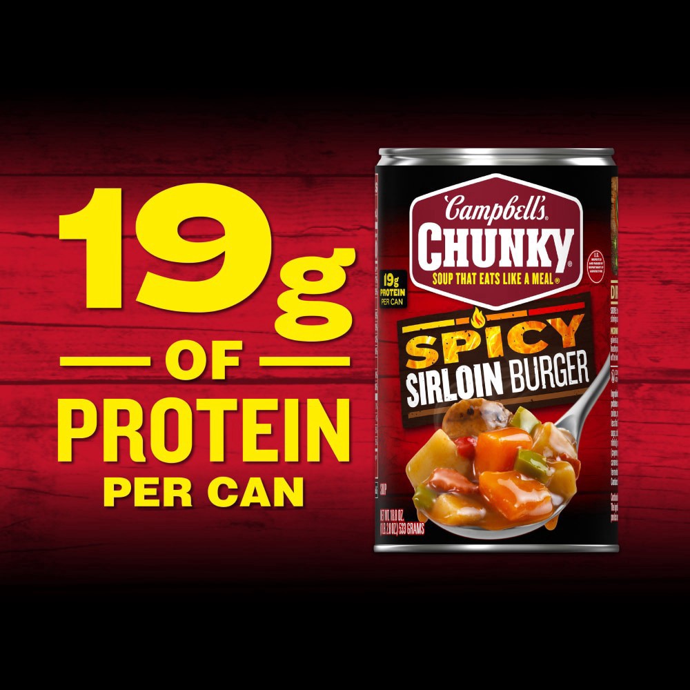 slide 16 of 17, Campbell's Campbell''s Chunky Soup, Spicy Sirloin Burger Soup, 18.8 oz Can, 18.8 oz