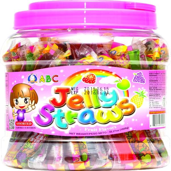 slide 1 of 1, ABC Jelly Straws Assorted, 35.27 oz