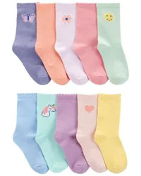 Carter's Kid 10-Pack Crew Socks Multi 8-14