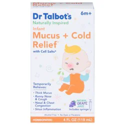 Dr. Talbot's 6m+ Infant Natural Grape Juice Mucus + Cold Relief with Cell Salts 4 fl oz