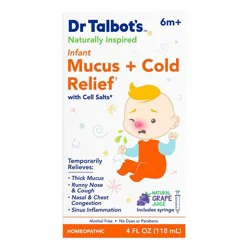 Dr. Talbot's 6m+ Infant Natural Grape Juice Mucus + Cold Relief with Cell Salts 4 fl oz