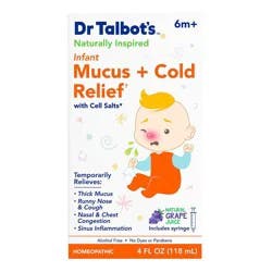 Dr. Talbot's 6m+ Infant Natural Grape Juice Mucus + Cold Relief with Cell Salts 4 fl oz