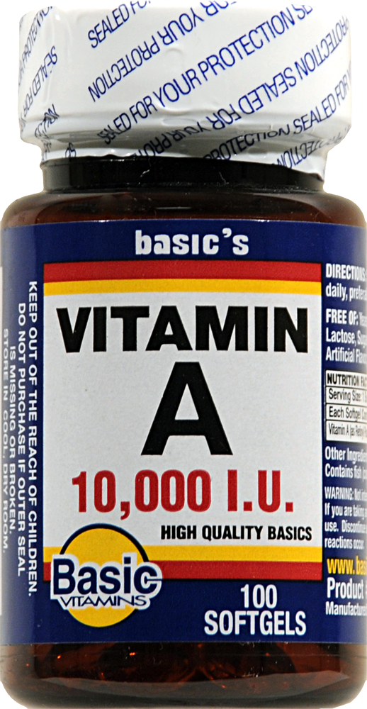 slide 1 of 1, Basic Vitamin A Softgels 10000 Iu 100 Count, 100 ct