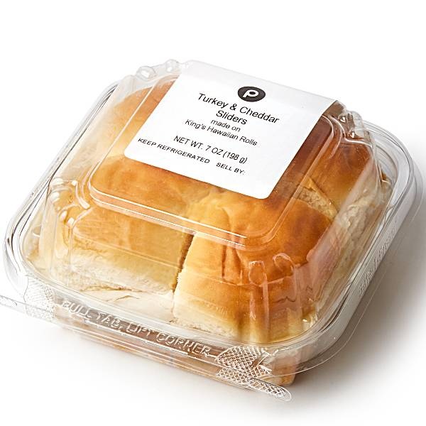slide 1 of 1, Publix Deli Oven Roasted Turkey Breast & Cheddar Cheese Slider, 1 ct