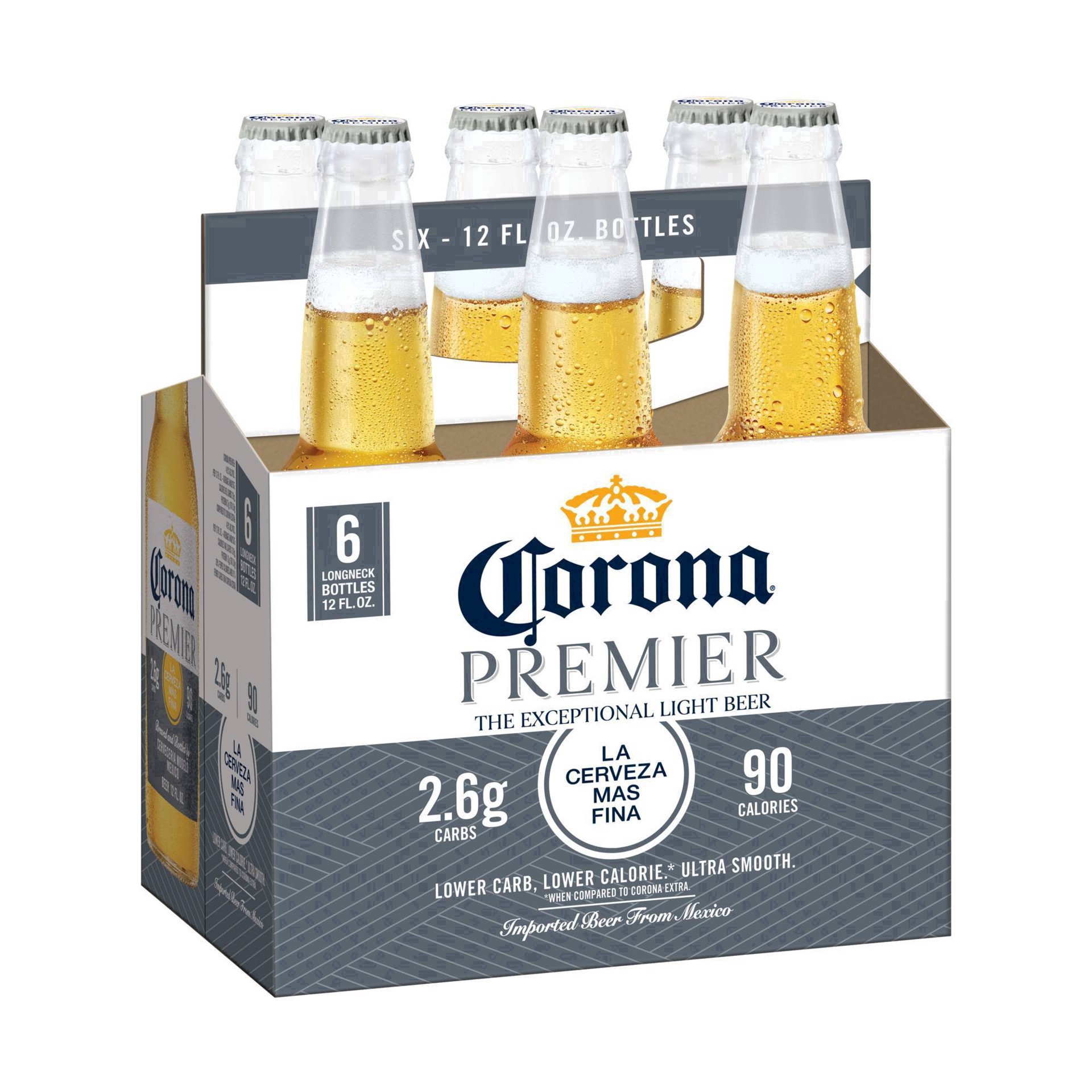 slide 21 of 78, Corona Premier Mexican Lager Light Beer Bottles, 6 ct; 12 oz
