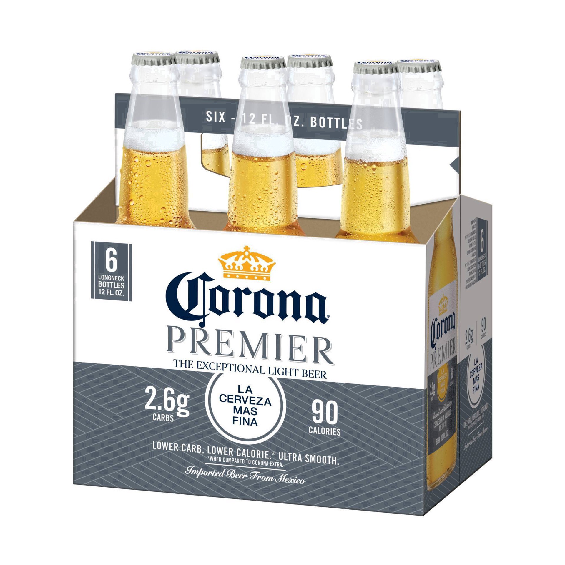 slide 25 of 78, Corona Premier Mexican Lager Light Beer Bottles, 6 ct; 12 oz