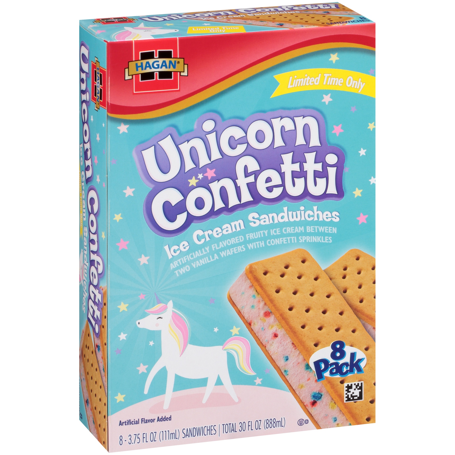 slide 2 of 7, Hagan Limited Edition Unicorn Confetti Ice Cream Sandwich, 3.75 oz