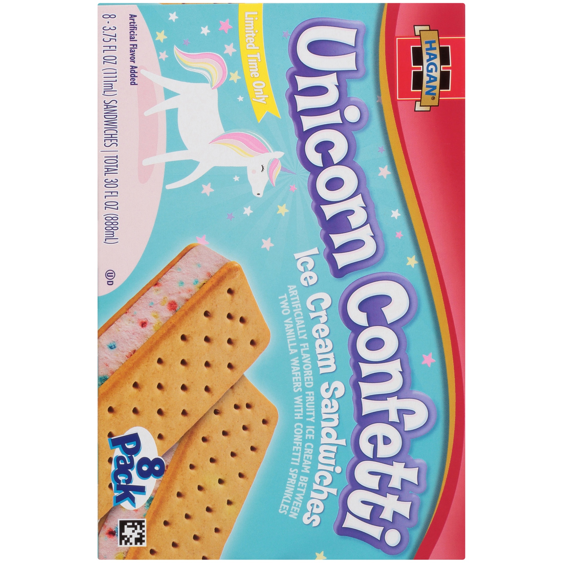 slide 4 of 7, Hagan Limited Edition Unicorn Confetti Ice Cream Sandwich, 3.75 oz