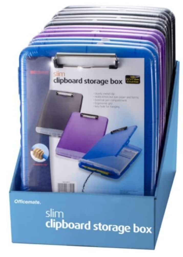 slide 1 of 1, OfficeMate Slim Clipboard Storage Box, 1 ct