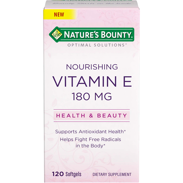 slide 1 of 1, Nature's Bounty Optimal Solutions Vitamin E 400 IU Health and Beauty, 120 Softgels, 120 ct