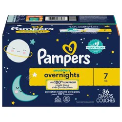 Pampers Swaddlers Overnight Diapers Size 7 36 Count