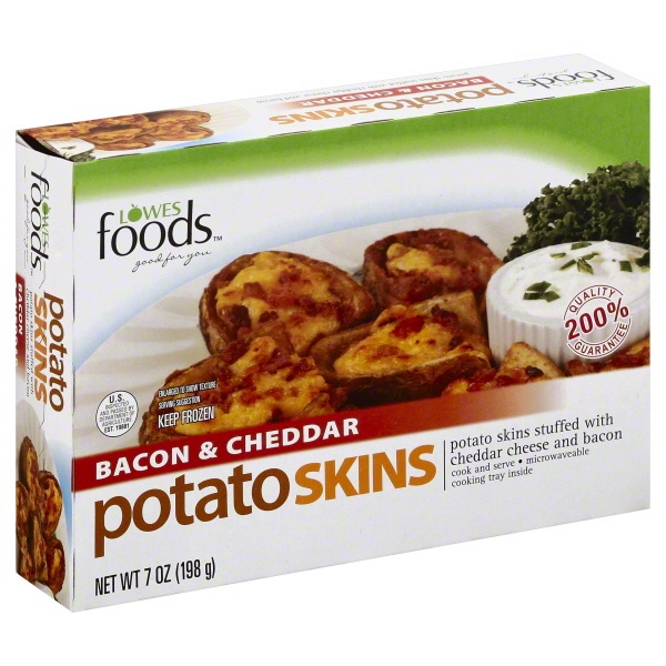 slide 1 of 1, Lowes Foods Potato Skins Bacon & Cheddar, 7 oz