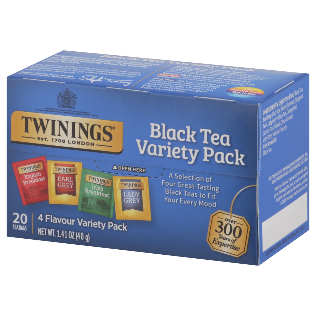 slide 3 of 15, Twinings 4 Flavour Black Tea Variety Pack 20 Bags, 20 ct