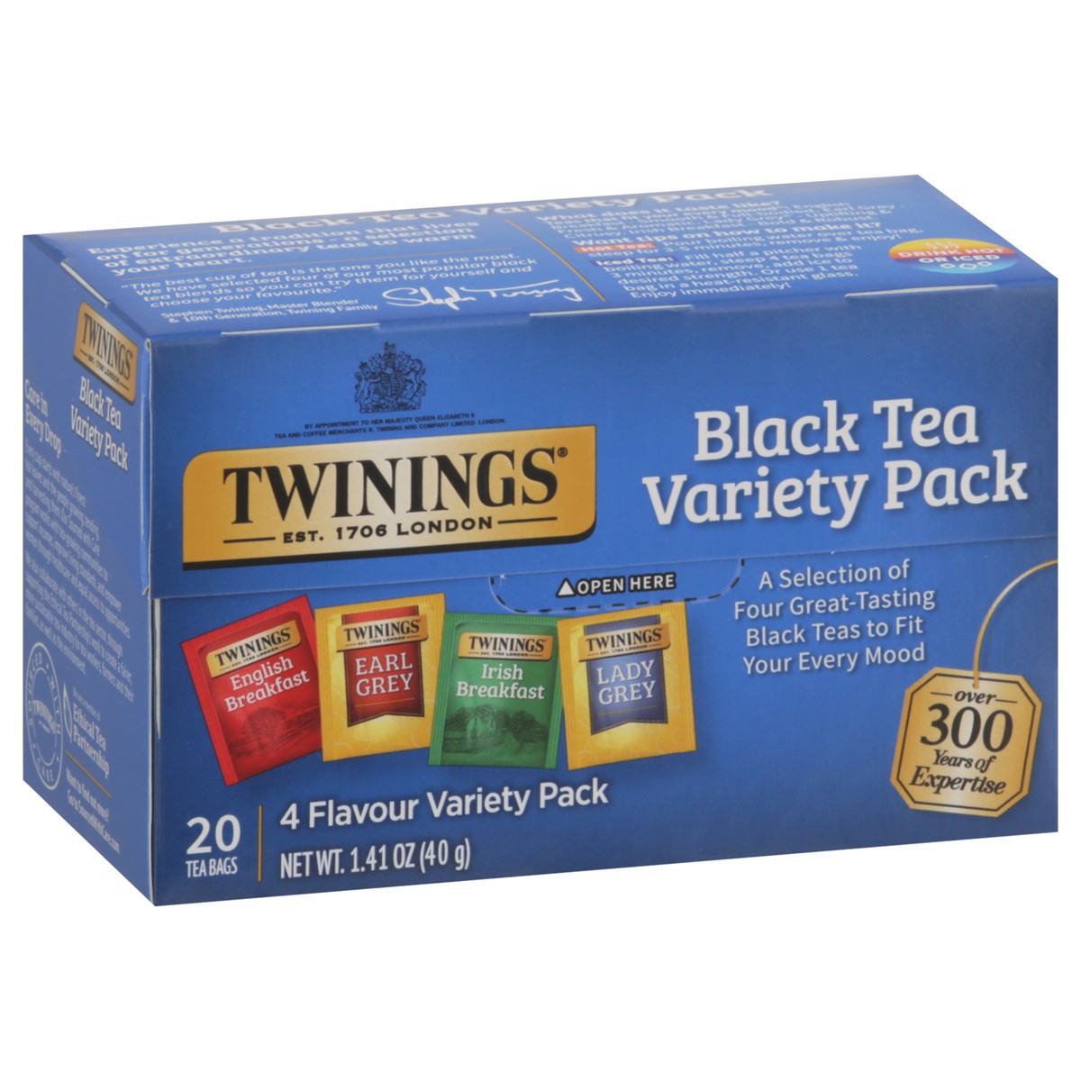 slide 2 of 15, Twinings 4 Flavour Black Tea Variety Pack 20 Bags, 20 ct