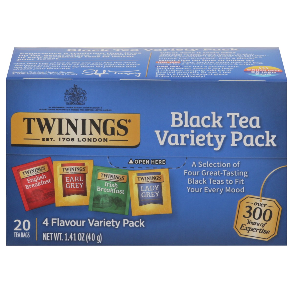 slide 5 of 15, Twinings 4 Flavour Black Tea Variety Pack 20 Bags, 20 ct