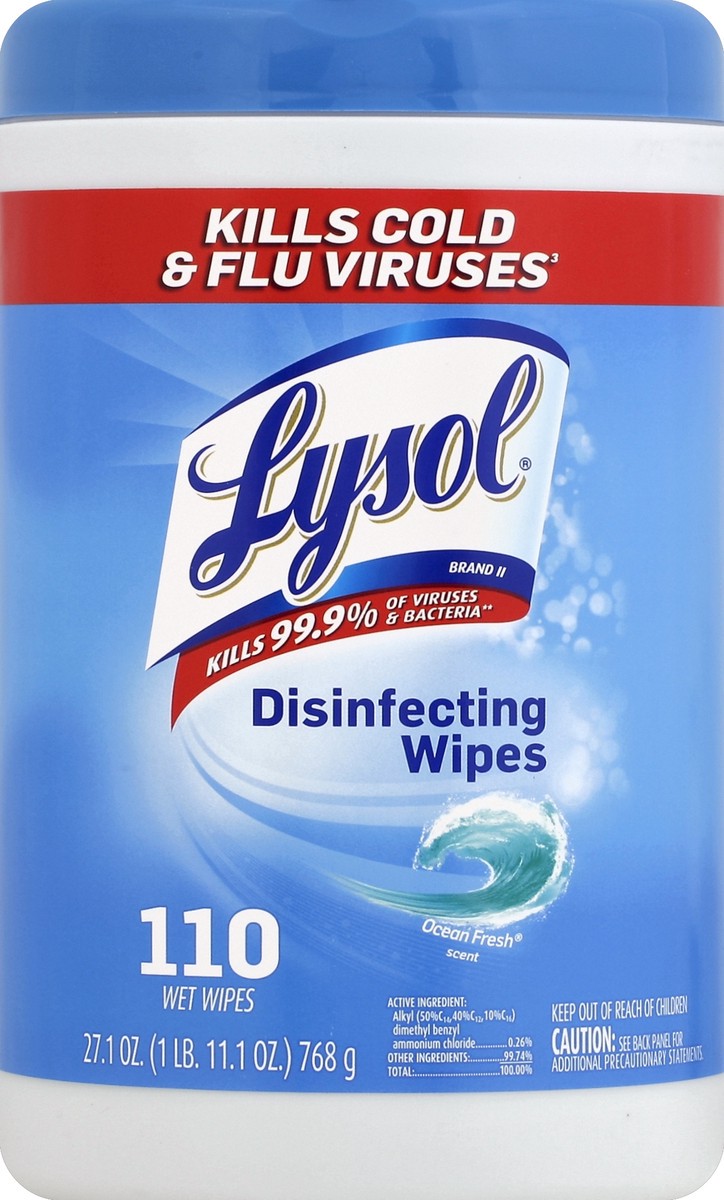 slide 1 of 3, Lysol Disinfecting Wipes 110 ea, 110 ct