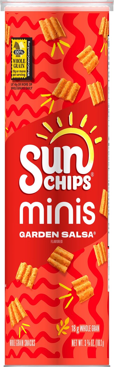 slide 1 of 1, SunChips Whole Grain Snacks, Garden Salsa Flavored, Minis, 3.75 oz