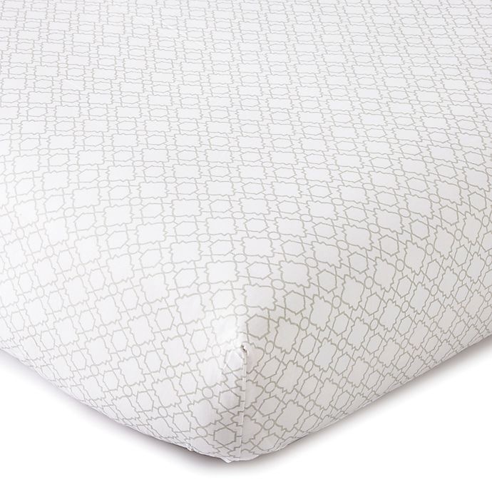 slide 1 of 2, Levtex Baby LevtexBaby Skylar Lattice Fitted Crib Sheet - Grey/White, 1 ct