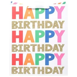 American Greetings Happy Birthday Lettering Large Gift Bag - Each