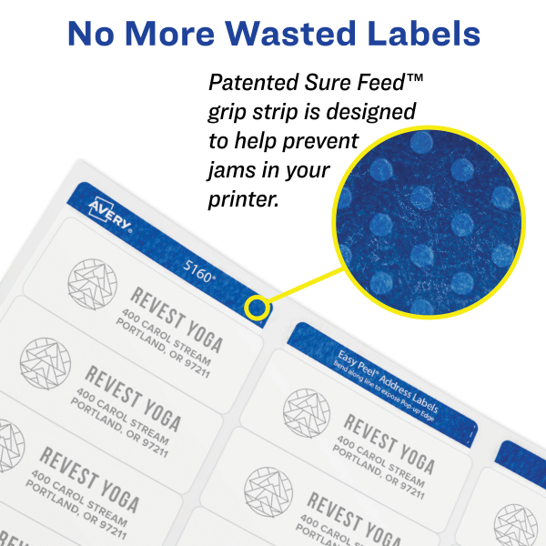slide 3 of 10, Avery 1 x 2-5/8 Inkjet/Laser Removable I.D. Labels - White, 750 ct