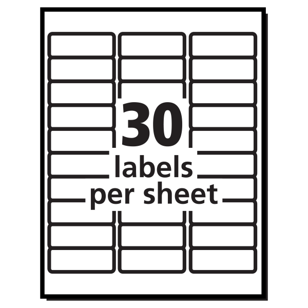 slide 8 of 10, Avery 1 x 2-5/8 Inkjet/Laser Removable I.D. Labels - White, 750 ct