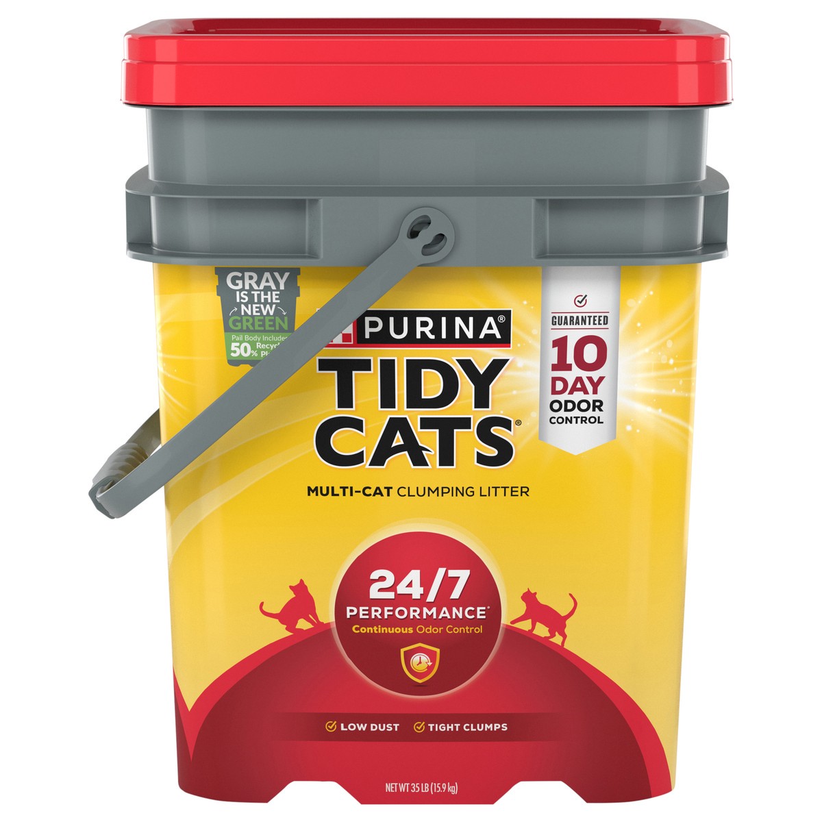 slide 1 of 9, Tidy Cats Purina Tidy Cats Clumping Cat Litter, 24/7 Performance Multi Cat Litter - 35 lb. Pail, 35 lb
