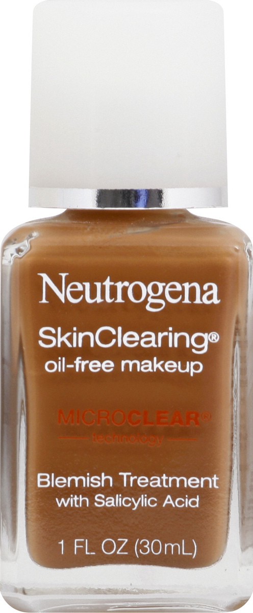 slide 3 of 9, Neutrogena SkinClearing Oil-Free Acne and Blemish Fighting Liquid Foundation with.5% Salicylic Acid Acne Medicine, Shine Controlling Makeup for Acne Prone Skin, 135 Chestnut, 1 fl. oz, 1 fl oz