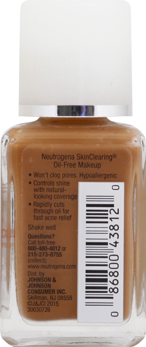 slide 6 of 9, Neutrogena SkinClearing Oil-Free Acne and Blemish Fighting Liquid Foundation with.5% Salicylic Acid Acne Medicine, Shine Controlling Makeup for Acne Prone Skin, 135 Chestnut, 1 fl. oz, 1 fl oz