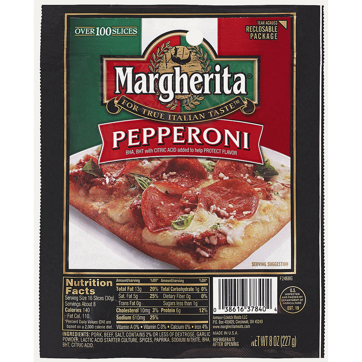 slide 1 of 1, Margherita Sliced Pepperoni, 8 oz