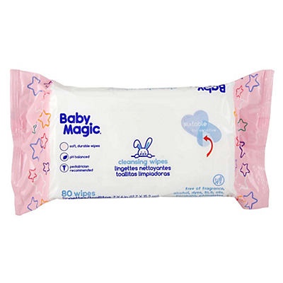 slide 1 of 1, Baby Magic Unscented Cleansing Wipes, 80 ct